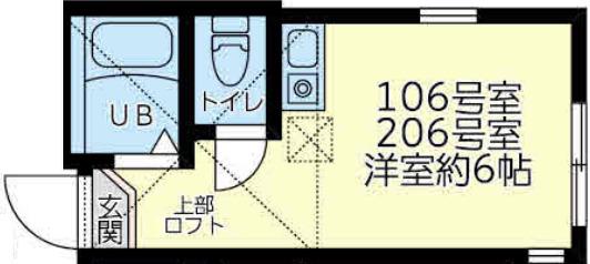 ユナイト四谷クラウド(ワンルーム/2階)の間取り写真