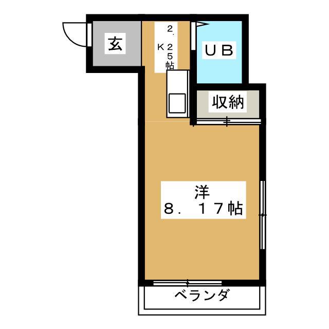 アドミラルハイム扇(ワンルーム/3階)の間取り写真