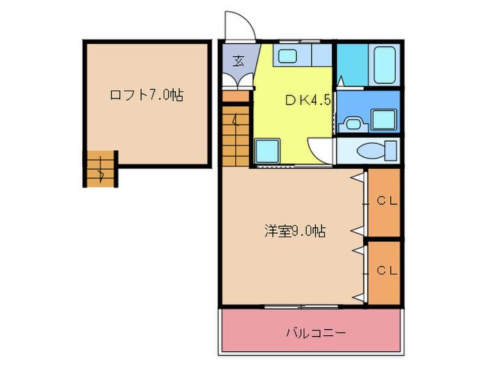 グランパティオ(1DK/2階)の間取り写真
