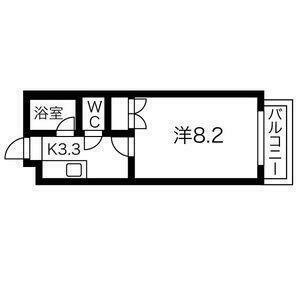 ボザール萩ヶ丘(1K/3階)の間取り写真