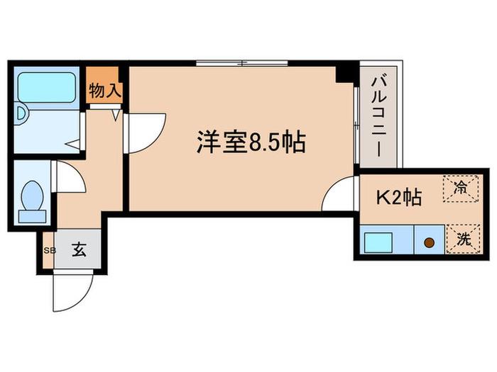 AMPLEUR(1K/1階)の間取り写真