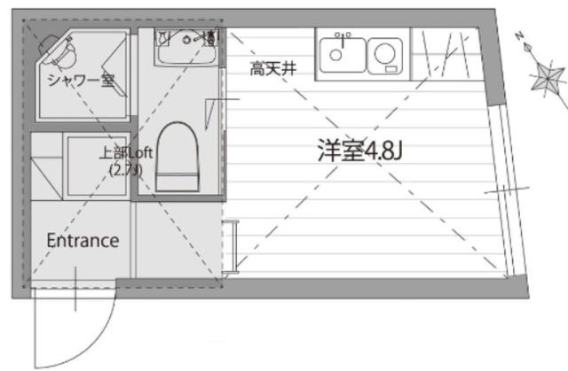 ビジュー池袋レジデンス(ワンルーム/2階)の間取り写真