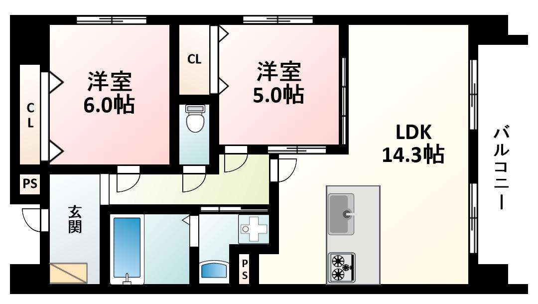 グランテ-ジ(2LDK/7階)の間取り写真
