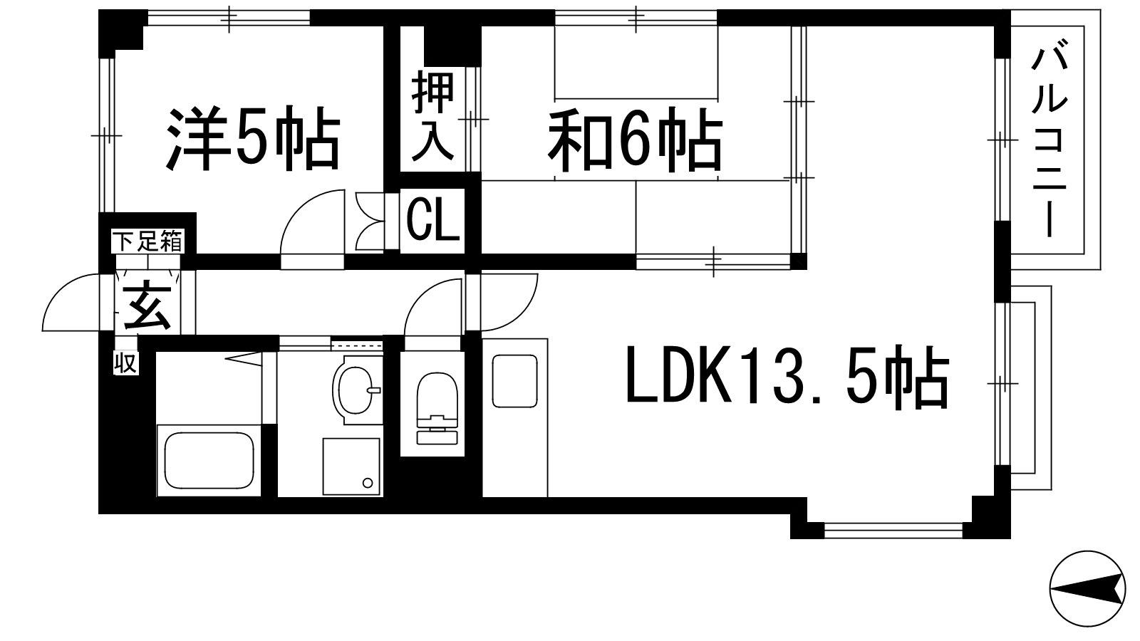 ベルビィーケンゾー(2LDK/2階)の間取り写真
