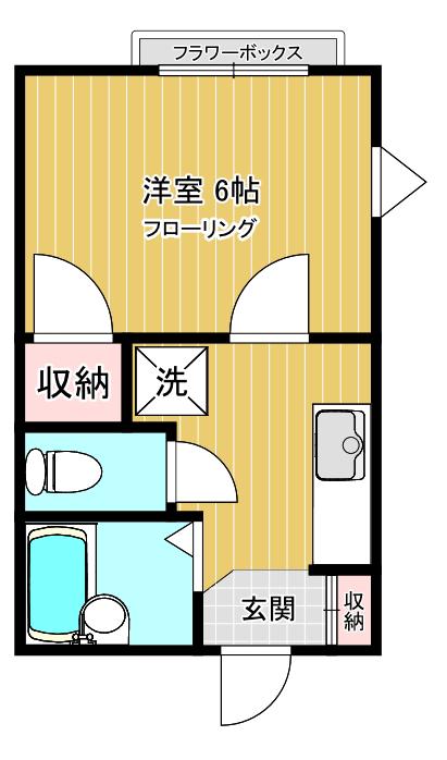 メゾン山重7号棟(1K/2階)の間取り写真