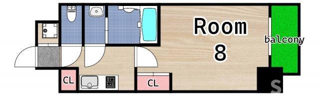 S-RESIDENCE 都島(1K/2階)の間取り写真