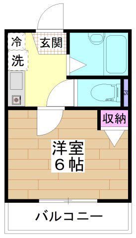 G.FLAP(1K/2階)の間取り写真