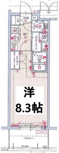 パルティール黒川(1K/2階)の間取り写真