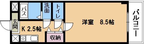 第36長栄ガーデンハイツヤマキ(1K/3階)の間取り写真