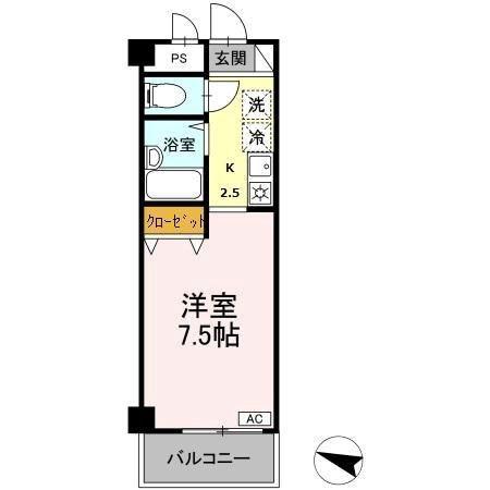 湘南ABS I(1K/3階)の間取り写真