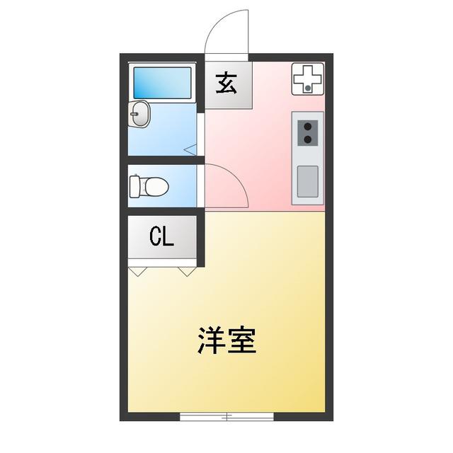 金子マンション(1K/1階)の間取り写真