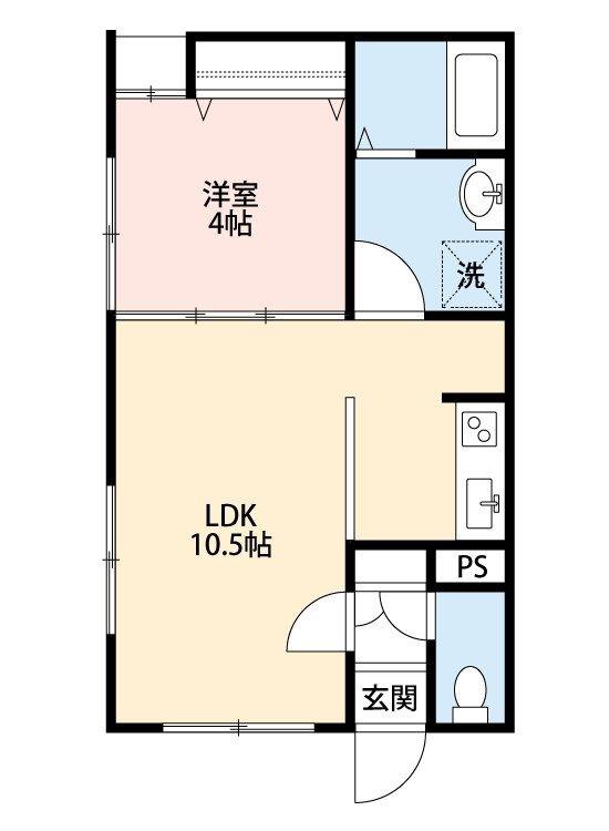 ムイビエン若狭(1LDK/1階)の間取り写真