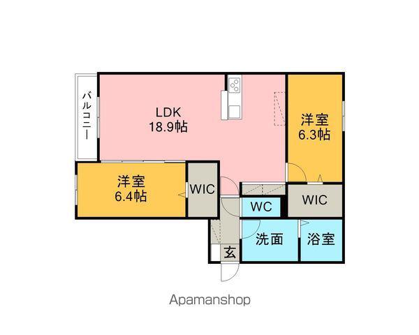 プレストウィック(2LDK/3階)の間取り写真