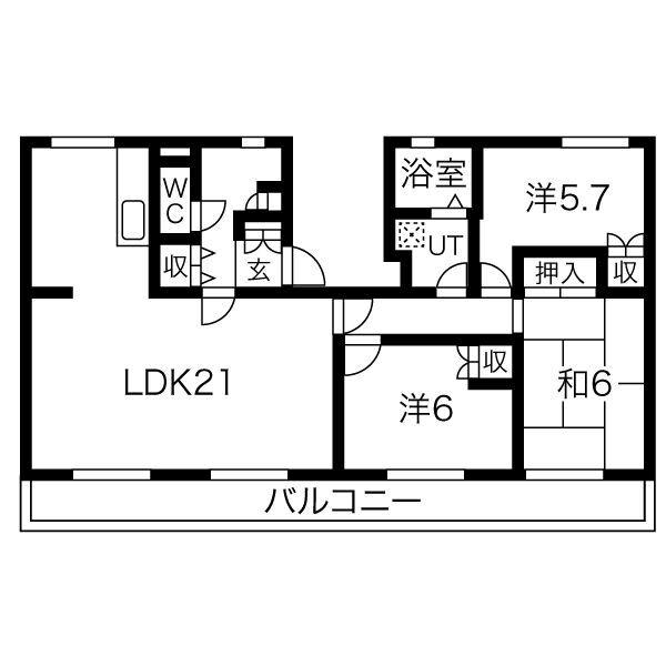 ファティリティ稲沢4号棟(3LDK/3階)の間取り写真