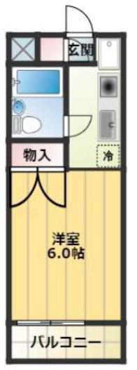 スカイコート赤羽(ワンルーム/3階)の間取り写真