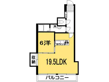 スカイマンション弥生(1LDK/1階)の間取り写真