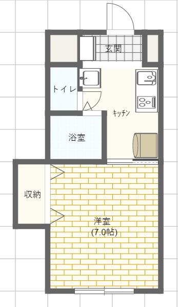 コーポ梓(1K/4階)の間取り写真