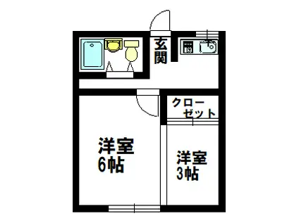 青森県青森市合子沢山崎51-27 八甲田スモーク館(1K/1階)の間取り写真