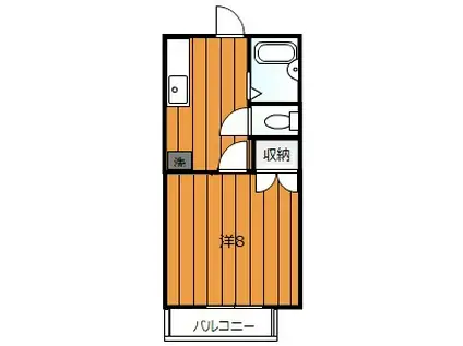 ラッシュ イースト(1K/2階)の間取り写真