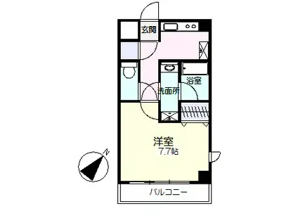 グラウィス セクンドゥム(1K/2階)の間取り写真