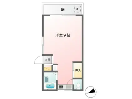 林ハイツ(ワンルーム/1階)の間取り写真