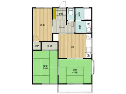 佐貫アパート駅前5号館(3DK/1階)の間取り写真