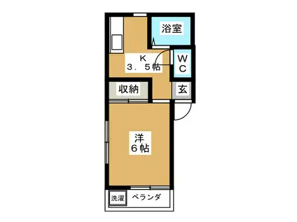 吉田ハイツ(1K/1階)の間取り写真