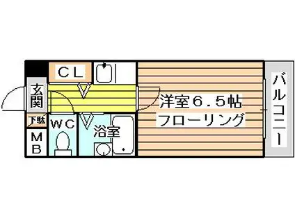 ロイヤルハイツ西淡路II(1K/2階)の間取り写真