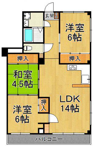 ドゥエリング北夙川(3LDK/2階)の間取り写真