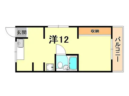 寺口ハイツ(ワンルーム/1階)の間取り写真