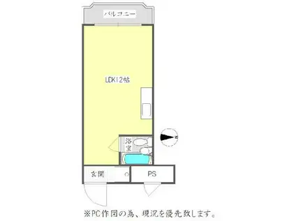 チサンマンション第11札幌(ワンルーム/4階)の間取り写真