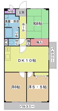 メゾン芝軒(3LDK/1階)の間取り写真