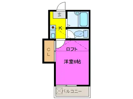 メゾンシマヅ(1K/2階)の間取り写真