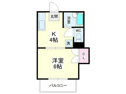 ラウム・ブリランテ(1K/1階)の間取り写真