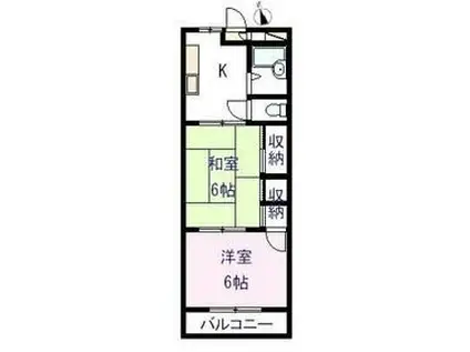 阿川マンション(2K/3階)の間取り写真