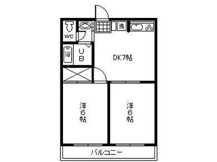 サンライズ久世(2DK/3階)の間取り写真