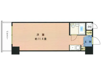 藤和芝コープ(ワンルーム/3階)の間取り写真