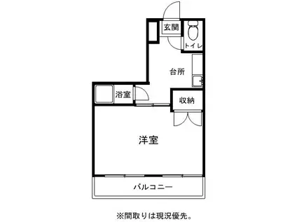 スプルース(1K/4階)の間取り写真