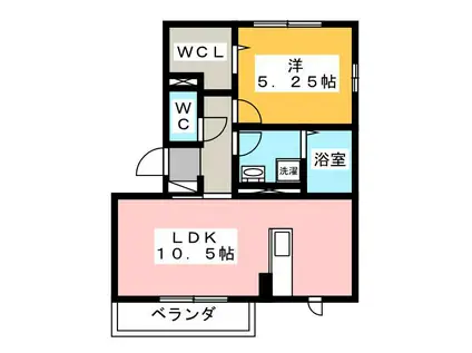 オリーブ(1LDK/1階)の間取り写真
