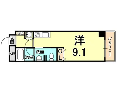 GROOVE MUKOGAWA(ワンルーム/4階)の間取り写真