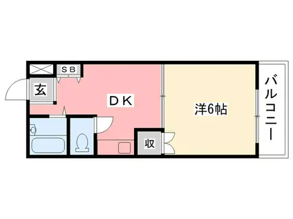 エクセレント甲子園7番館(1DK/3階)の間取り写真