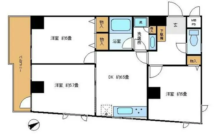 日興ロイヤルパレス白山 4階階 間取り