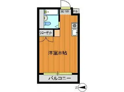 三原ルネッサンス(ワンルーム/4階)の間取り写真