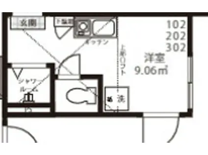 ルミナ池袋(ワンルーム/1階)の間取り写真