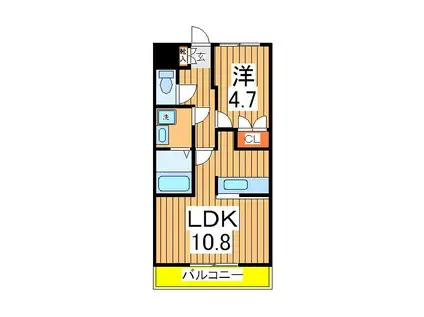 LAKE EXCEL(1LDK/2階)の間取り写真