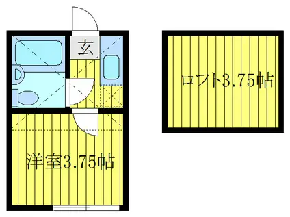 メゾンDEフレール赤羽(1K/1階)の間取り写真