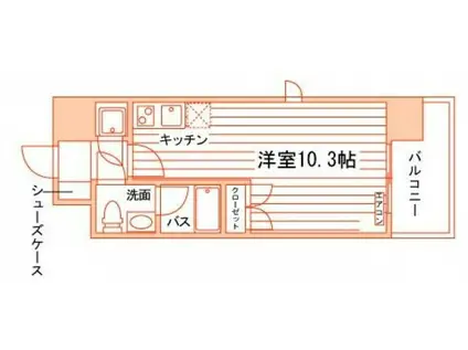 ルラシオン岡山野田屋町(ワンルーム/5階)の間取り写真