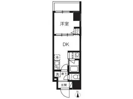 ハーモニーレジデンスグローバルキャピタル(1DK/2階)の間取り写真