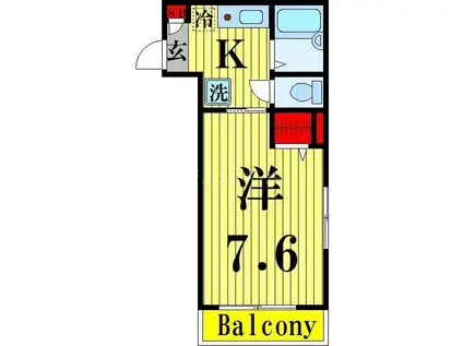ボヌールメゾン小淵(1K/3階)の間取り写真