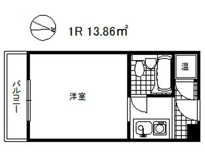 カサベラエステ三宮(1K/8階)の間取り写真